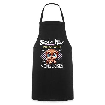 Mongoose Girl - Cooking Apron - black - Front - AI Model Male 185 dark (185cm)