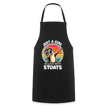 Girl Loves Ermine - Cooking Apron - black - Front - AI Model Male 185 dark (185cm)