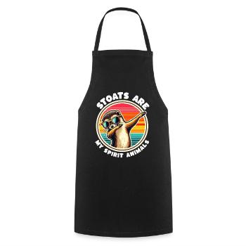 Dictons amusants d’hermine - Tablier de cuisine - noir - Devant - AI Model Male 185 dark (185cm)