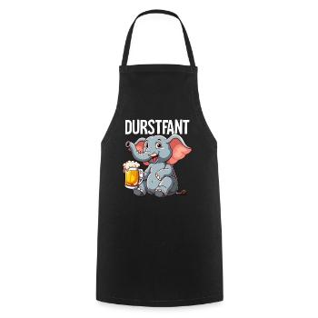 Durstfant Elefant Bier - Kochschürze - Schwarz - Vorne - AI Model Male 185 dark (185cm)