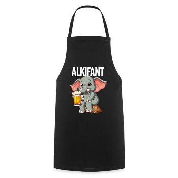 Alkifant Elefant Bier - Kochschürze - Schwarz - Vorne - AI Model Male 185 dark (185cm)