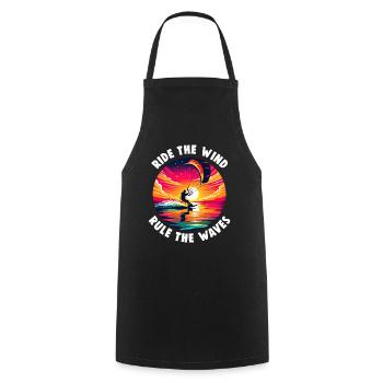 Kitesurfing Ride with the wind Kitesurfer - Cooking Apron - black - Front - AI Model Male 185 dark (185cm)