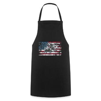 Dachshund US - Cooking Apron - black - Front - AI Model Male 185 dark (185cm)