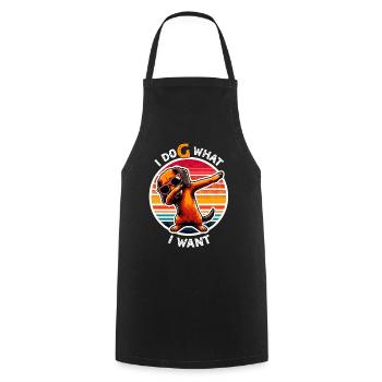 Dictons amusants sur le teckel - Tablier de cuisine - noir - Devant - AI Model Male 185 dark (185cm)