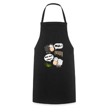 Bêler! Pourquoi ne pas tondre un motif amusant avec des moutons - Tablier de cuisine - noir - Devant - AI Model Male 185 dark (185cm)
