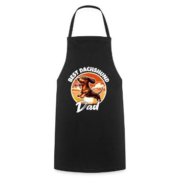 Papa teckel - Tablier de cuisine - noir - Devant - AI Model Male 185 dark (185cm)
