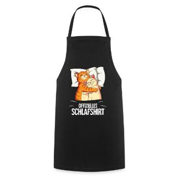 Chemise de sommeil officielle Chat - Tablier de cuisine - noir - Devant - AI Model Male 185 dark (185cm)