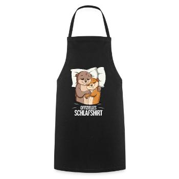 Official Otter Sleep Shirt - Cooking Apron - black - Front - AI Model Male 185 dark (185cm)