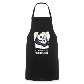 Official Panda Sleep Shirt - Cooking Apron - black - Front - AI Model Male 185 dark (185cm)