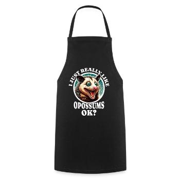 I Love Opossum Saying - Cooking Apron - black - Front - AI Model Male 185 dark (185cm)