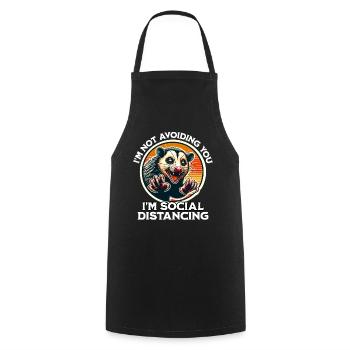 Opossum Saying - Cooking Apron - black - Front - AI Model Male 185 dark (185cm)