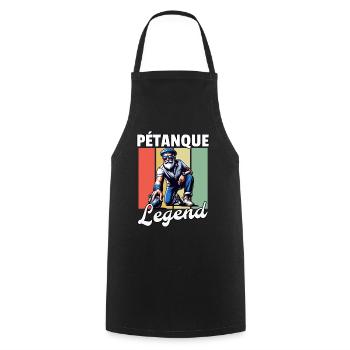 Pétanque Légende Homme - Tablier de cuisine - noir - Devant - AI Model Male 185 dark (185cm)
