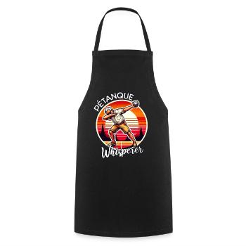Chuchoteur de pétanque - Tablier de cuisine - noir - Devant - AI Model Male 185 dark (185cm)