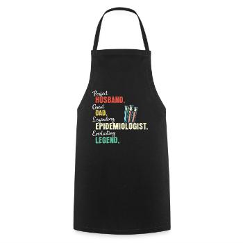 Epidemiologist Dad - Cooking Apron - black - Front - AI Model Male 185 dark (185cm)