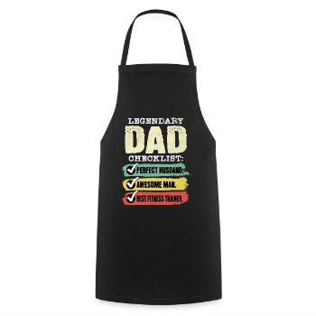 Papa Fitnesstrainer Vatertag - Kochschürze - Schwarz - Vorne - AI Model Male 185 dark (185cm)