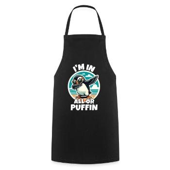Puffin Sayings - Cooking Apron - black - Front - AI Model Male 185 dark (185cm)