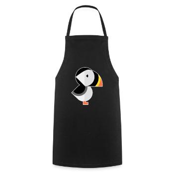Papageientaucher - Kochschürze - Schwarz - Vorne - AI Model Male 185 dark (185cm)