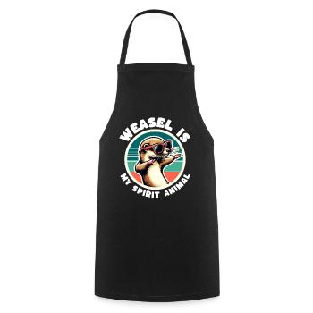 Drôles de dictons de belette - Tablier de cuisine - noir - Devant - AI Model Male 185 dark (185cm)