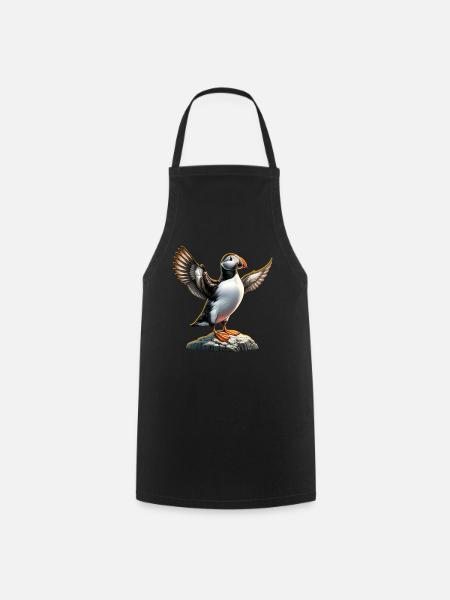 Macareux, macareux - Tablier de cuisine - noir
