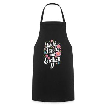 Birthday Gift 11 Years Children's Birthday - Cooking Apron - black - Front - AI Model Male 185 dark (185cm)