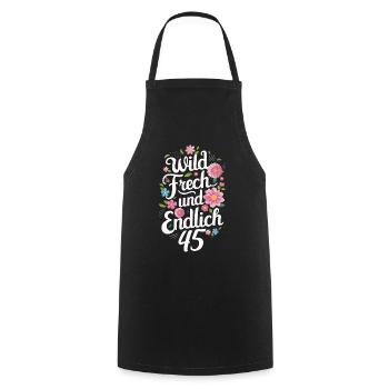Birthday Gift 45 Years Birthday Child - Cooking Apron - black - Front - AI Model Male 185 dark (185cm)
