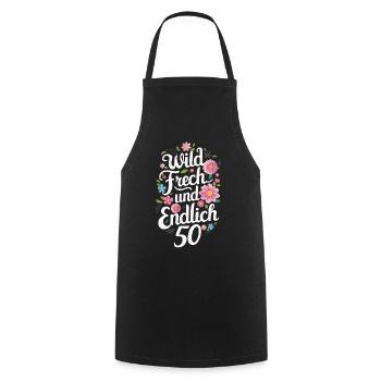 Birthday Gift 50 Years Birthday Child - Cooking Apron - black - Front - AI Model Male 185 dark (185cm)