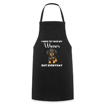 Dachshund Viennese - Cooking Apron - black - Front - AI Model Male 185 dark (185cm)