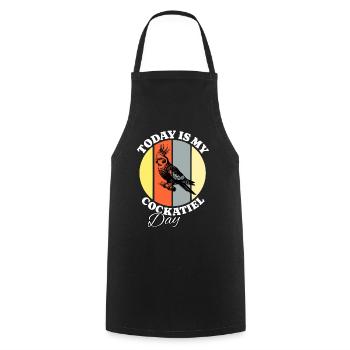 Cockatiel - Cooking Apron - black - Front - AI Model Male 185 dark (185cm)