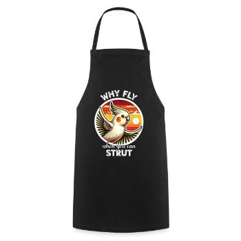 Funny cockatiel sayings - Cooking Apron - black - Front - AI Model Male 185 dark (185cm)