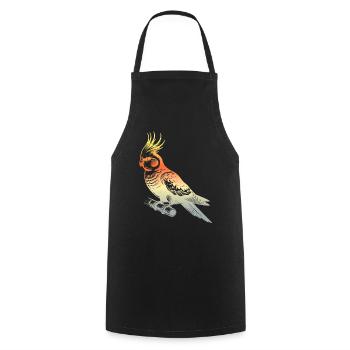 Cockatiel - Cooking Apron - black - Front - AI Model Male 185 dark (185cm)