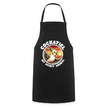 Funny cockatiel sayings - Cooking Apron - black - Front - AI Model Male 185 dark (185cm)