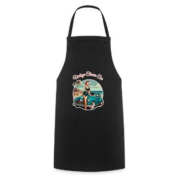 Vintage Classic Car Retro Pin Up Girl - Cooking Apron - black - Front - AI Model Male 185 dark (185cm)