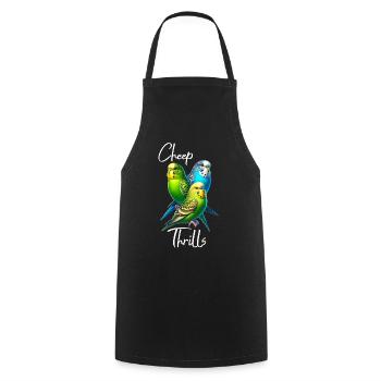 Dictons amusants sur les perruches - Tablier de cuisine - noir - Devant - AI Model Male 185 dark (185cm)