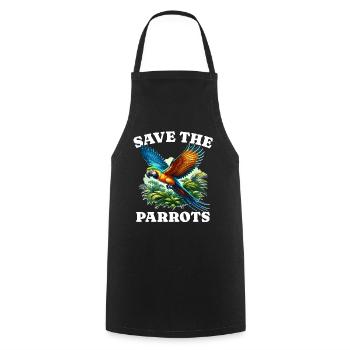 Save Macaw Parrot - Kochschürze - Schwarz - Vorne - AI Model Male 185 dark (185cm)