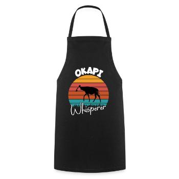 Okapi Whisperer - Cooking Apron - black - Front - AI Model Male 185 dark (185cm)