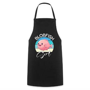 Blobfish Girl Blobfisch - Kochschürze - Schwarz - Vorne - AI Model Male 185 dark (185cm)