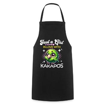 Night Parrot Girl Kakapo - Cooking Apron - black - Front - AI Model Male 185 dark (185cm)