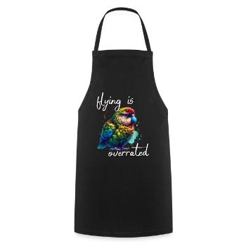 Funny Night Parrot Sayings - Cooking Apron - black - Front - AI Model Male 185 dark (185cm)