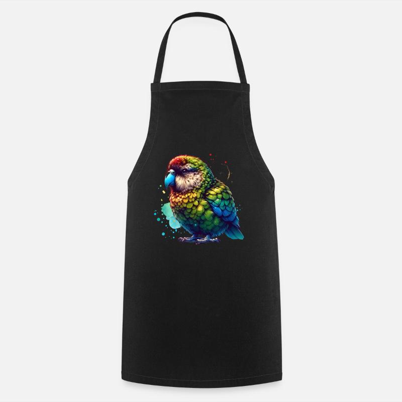 Kakapo Night Parrot - Cooking Apron - black
