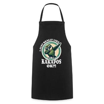 I Love Night Parrot Saying - Cooking Apron - black - Front - AI Model Male 185 dark (185cm)