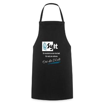 Sylt pour moi le plus bel endroit du monde : l’île de Sylt - Tablier de cuisine - noir - Devant - AI Model Male 185 dark (185cm)