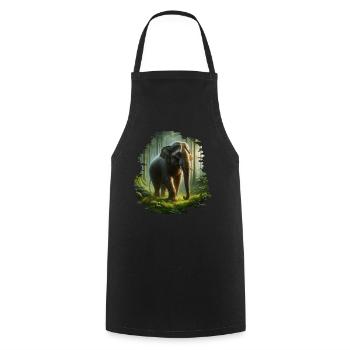 Sumatra Elefant - Kochschürze - Schwarz - Vorne - AI Model Male 185 dark (185cm)