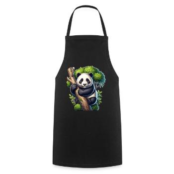 Panda - Kochschürze - Schwarz - Vorne - AI Model Male 185 dark (185cm)