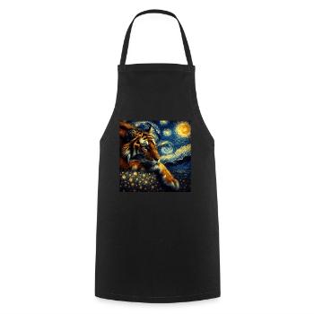 Tigre de Malaisie Nuit étoilée - Tablier de cuisine - noir - Devant - AI Model Male 185 dark (185cm)