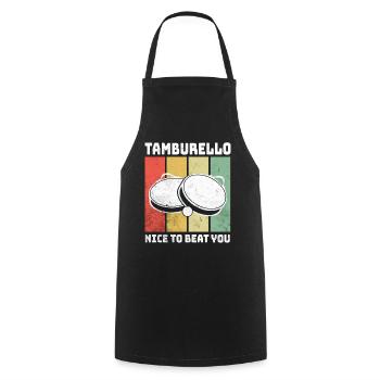 Dictons Tamburello - Tablier de cuisine - noir - Devant - AI Model Male 185 dark (185cm)