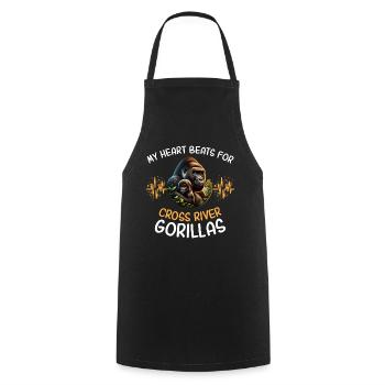 Cross River Gorilla Heart Line - Tablier de cuisine - noir - Devant - AI Model Male 185 dark (185cm)