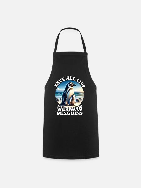 Save Galapagos Pinguin - Kochschürze - Schwarz