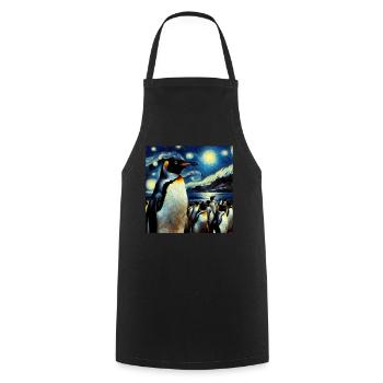 Galapagos Pinguin Starry Night - Kochschürze - Schwarz - Vorne - AI Model Male 185 dark (185cm)