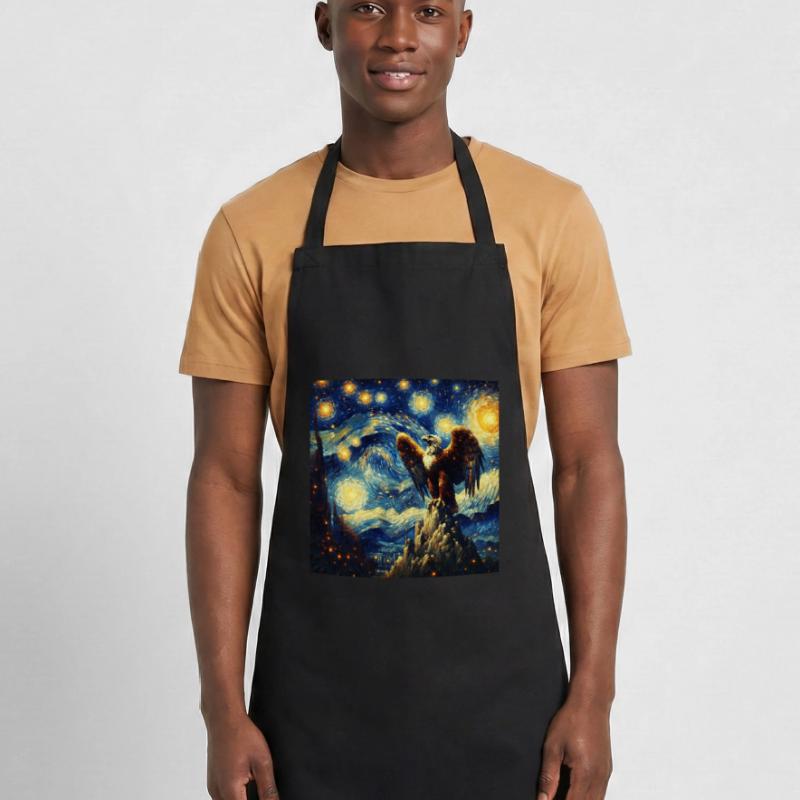 Monkey Eagle Starry Night Cooking Apron