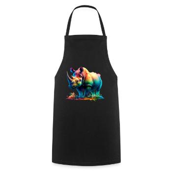 Rhino Nashorn - Cooking Apron - black - Front - AI Model Male 185 dark (185cm)